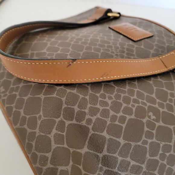 Nina Ricci Brown Shoulder Bag Tote Medium Signature Purse Italian Retro Vintage - Picture 11 of 11